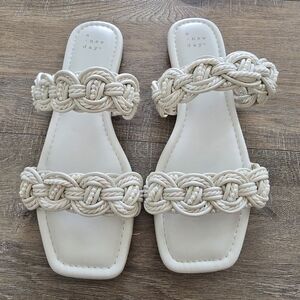 A New Day Women's White Braided Sandals
